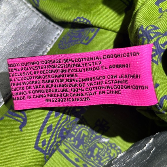 Vintage Y2K Juicy Couture Lime Green and Navy Blue Velour Bag - Picture 3 of 7